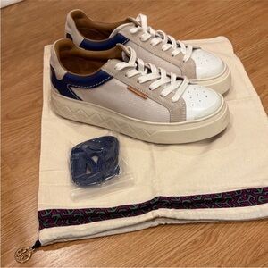 Tory Burch Cream and Navy Sneakers